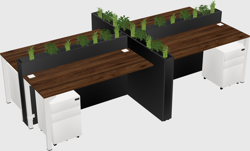 Rectangular shared desk