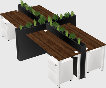 Rectangular shared desk