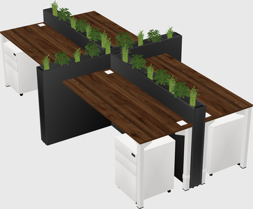 Rectangular shared desk