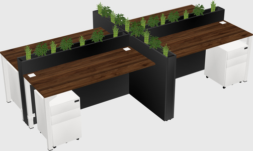 Rectangular shared desk