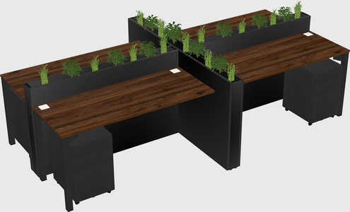 Rectangular shared desk