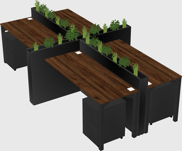 Rectangular shared desk