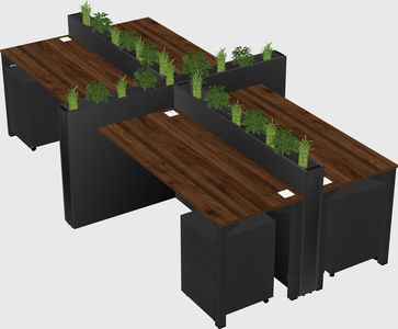 Rectangular shared desk