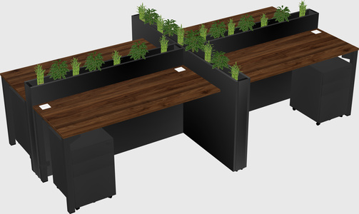 Rectangular shared desk