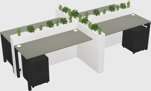 Rectangular shared desk