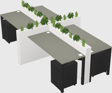 Rectangular shared desk