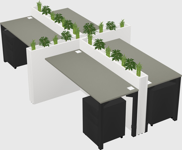 Rectangular shared desk