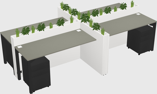 Rectangular shared desk