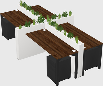 Rectangular shared desk