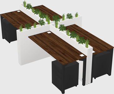 Rectangular shared desk