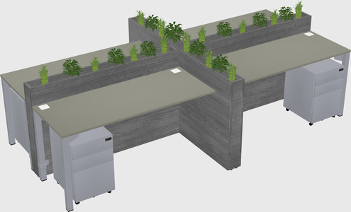 Rectangular shared desk