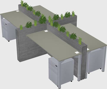 Rectangular shared desk