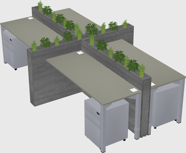 Rectangular shared desk