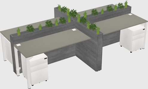 Rectangular shared desk