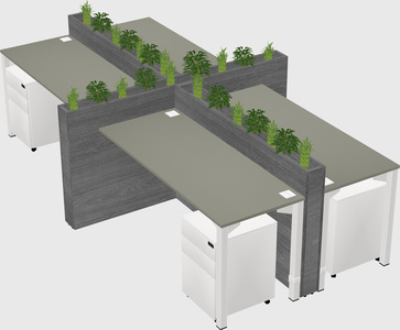 Rectangular shared desk
