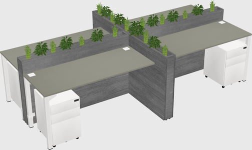 Rectangular shared desk