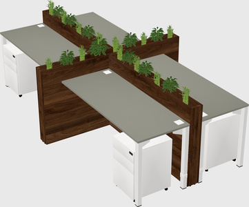 Rectangular shared desk