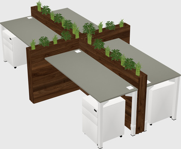 Rectangular shared desk