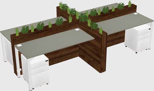 Rectangular shared desk