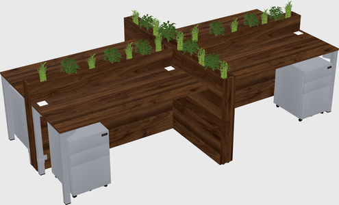 Rectangular shared desk