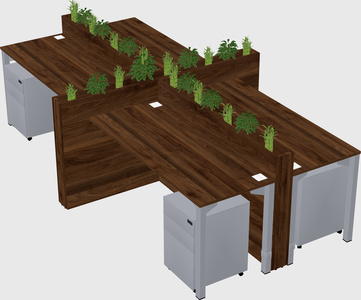Rectangular shared desk