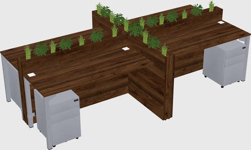 Rectangular shared desk
