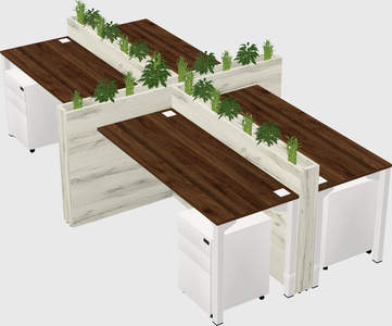 Rectangular shared desk