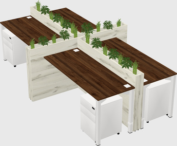 Rectangular shared desk