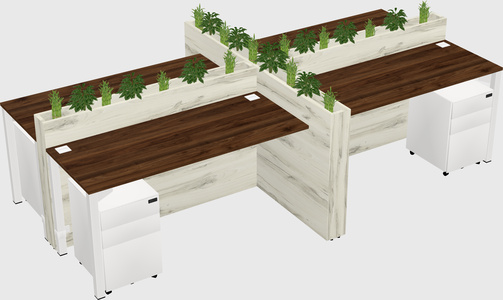 Rectangular shared desk