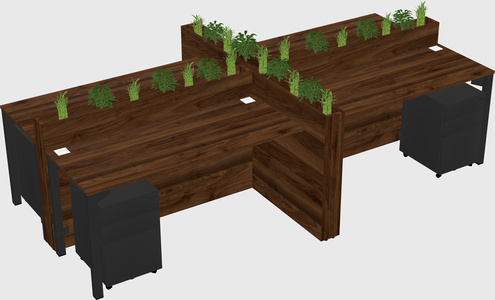 Rectangular shared desk