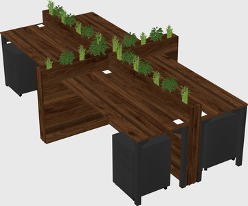 Rectangular shared desk