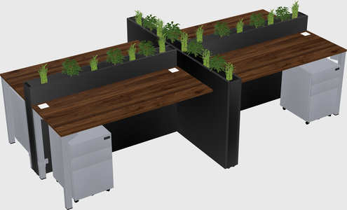 Rectangular shared desk
