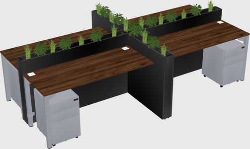 Rectangular shared desk
