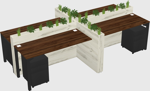 Rectangular shared desk