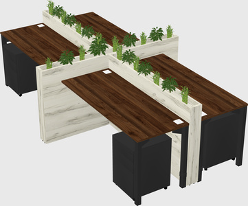Rectangular shared desk