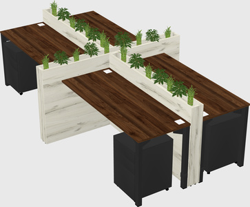 Rectangular shared desk