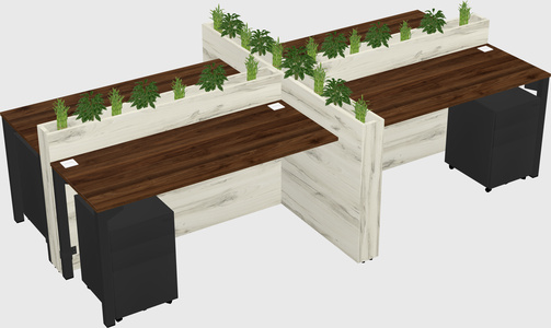 Rectangular shared desk