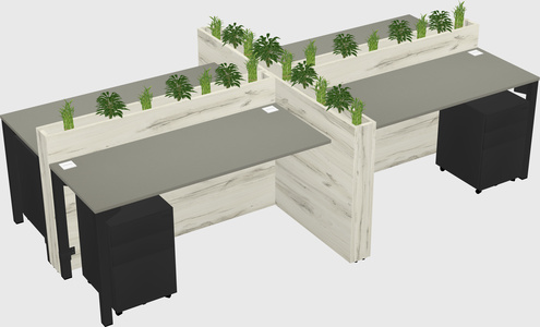 Rectangular shared desk
