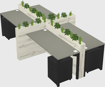 Rectangular shared desk