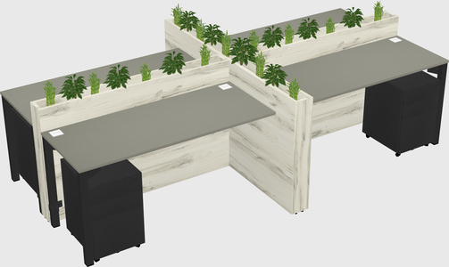 Rectangular shared desk