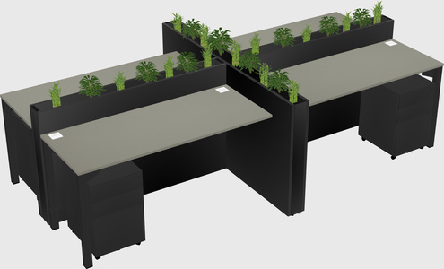 Rectangular shared desk