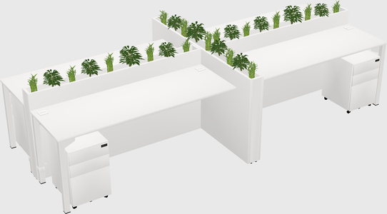 Rectangular shared desk