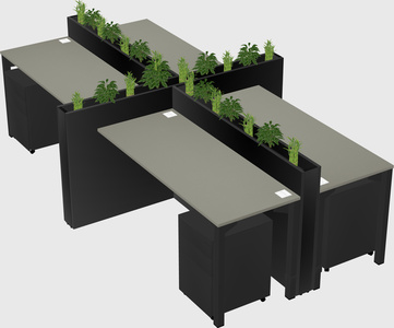 Rectangular shared desk