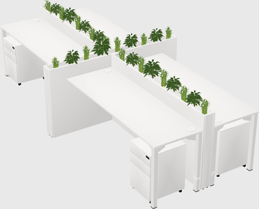 Rectangular shared desk