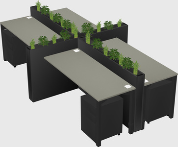 Rectangular shared desk