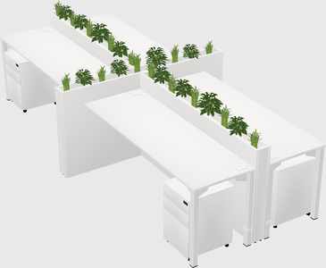 Rectangular shared desk