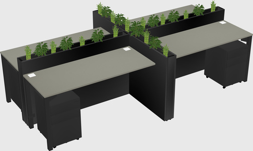 Rectangular shared desk