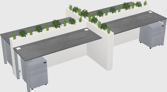 Rectangular shared desk