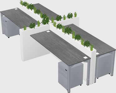 Rectangular shared desk