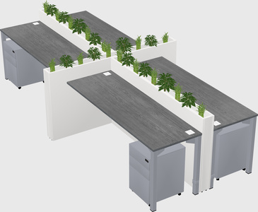 Rectangular shared desk